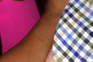 Mature blonde sucks young cock