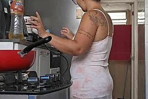 Pregnant Mature Shows Off Big Ass Seductively