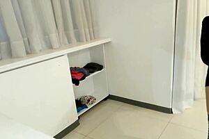 i spied on my stepmom cleaning the house, her brunette latina big ass busty body driving me wild