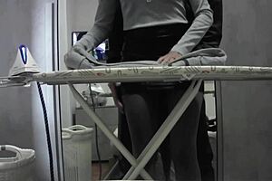 why is this housewife moaning in orgasm at home in her miniskirt?