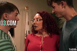 kiki daire, that red mature teacher, gets double penetrated by her big cocked students.