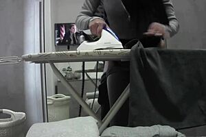 why is this housewife moaning in orgasm at home in her miniskirt?