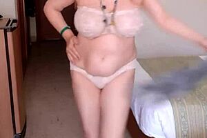 blonde lesbian brings cookies then has sex with mature lady in old and young scene