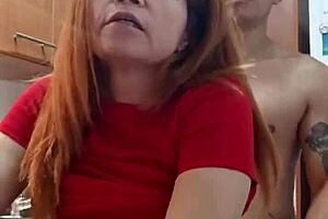 i meet my mother-in-law in the kitchen and fuck her