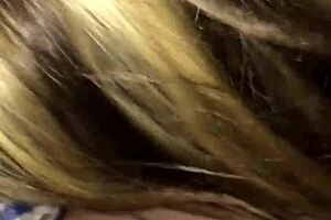 Mature blonde sucks young cock