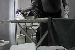 why is this housewife moaning in orgasm at home in her miniskirt?