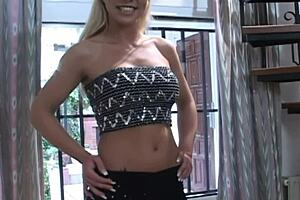 Blonde mom has anal sex.