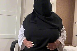 Arab Stepmom Guides Me with Hot Jerk Off Instructions on Camera