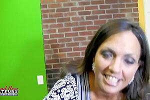 Busty Kayla devours a hard cock and swallows every drop!