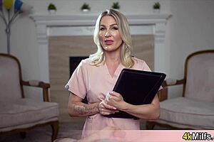 Andi Avalon is a handjob expert milf nurse she can get your sample in minutes