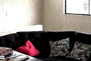 my friend from college studying at home in lingerie with big tits