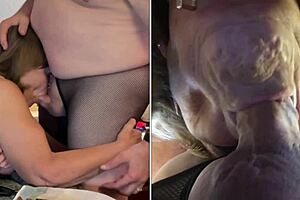 granny princess leia turns sith slut while sucking cock in space