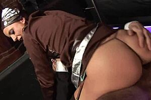 Big Cock Pounds Shaved Pussy Girl In Fishnets