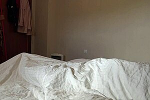 French maid froze when I whipped out my big black cock in the hotel room.