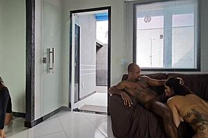 I got caught watching my friend eat that big-assed beauty's dripping pussy outdoors