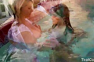 Pool Vicky Vette in Bisexual Lesbian Action with Pussy Licking and Muff Diving