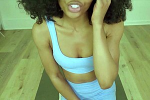 Demonstrating new workout routine for step mom