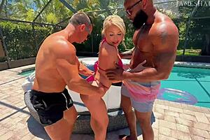 Heidi Takes Interracial Spit Roast