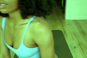 Demonstrating new workout routine for step mom