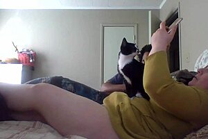 Wife patiently teaches folding clothes at home