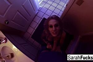 pornstar sarah jessie gives a bj in the bathroom