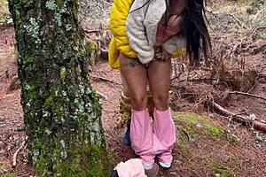 Stepmom, wanna fuck ya - busty sucks stepson in field