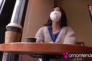 Mayumi's wet pussy exposed in doggystyle exhibitionist fun