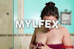 lucky boy visits friend, catches step-mom in bathroom