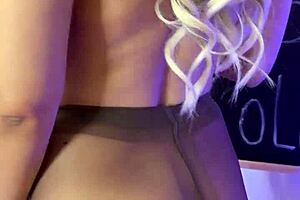 Hot Damn! Sexy Mature Dances in Sheer Brown Pantyhose!