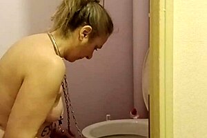 European maid bound and spanked in outdoor exhibition