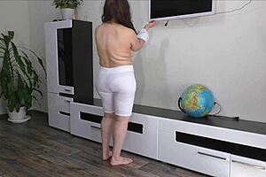 sexy old stepmom with big tits and wide ass sucked my dick and let me fuck her anal