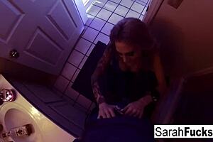 pornstar sarah jessie gives a bj in the bathroom