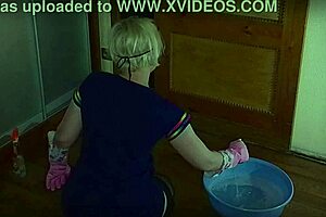 Mrs lazinski plays a naive mature maid in this submissive couple scene