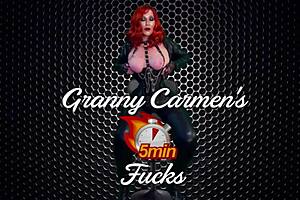 granny carmen angel in red fingered licked