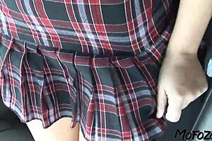 Busty amateur receives a facial