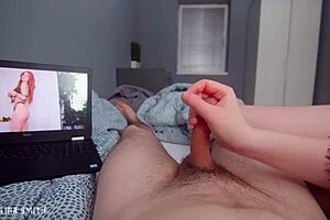 stepmom jerks off stepson watching nude try-on in the morning, reacting to destinationkat