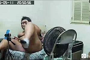 Hell yeah, security cam catches stepmom cheating and flashing her huge pussy!