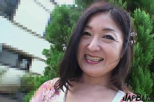 japanese milf takes a messy creampie after wild action