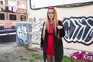 mature spanish mom hunts for young cock outdoors