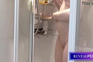 Revealme hot italian milf uses vibrator in shower and bath for wet pussy play with fingering