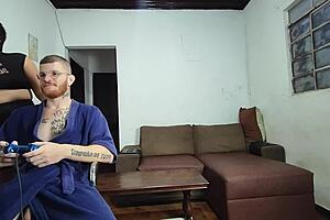 Mommy masturbates with dildo during video game