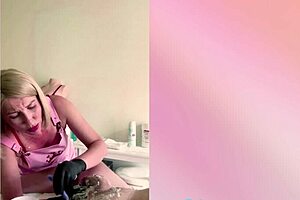 russian blonde makes him cum