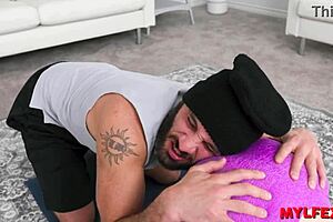 Mylfex Honey Milf Reaches Fitness Goals with Athletic Fucking in Garage Yoga Cowgirl Insertion