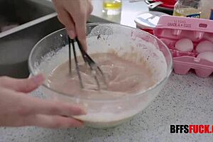 Three teen 18+ hot girls bake & shake their booty for master