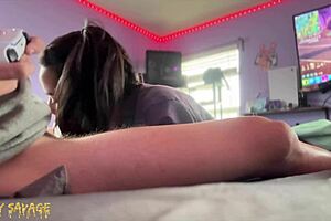 Tiny latina girlfriend gets roughly assfucked by dominant boyfriend