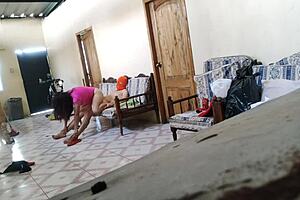 Stepmother resting on sofa when stepson arrives to fuck her