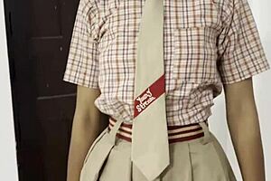 Step daddy plays with her small tits after school in homemade video