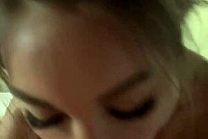 monika fox sucks dick and swallows cum in homemade video