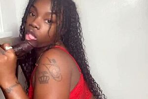 Stepbrother gets big black cock sucked by evil eater keisha minaj cumshot