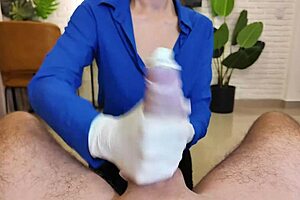 I saw the nympho teacher showing the student how to use a condom.